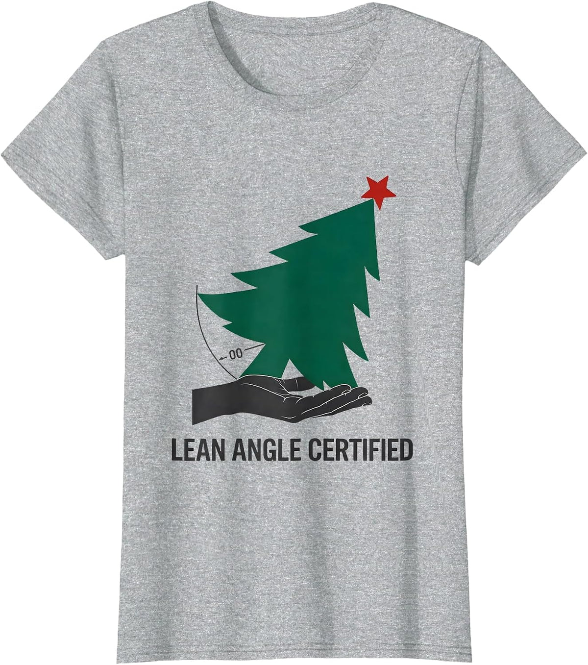 Women's Lean Angle Certified Funny Physical Therapist Holiday Humor T-Shirt - Heather Grey