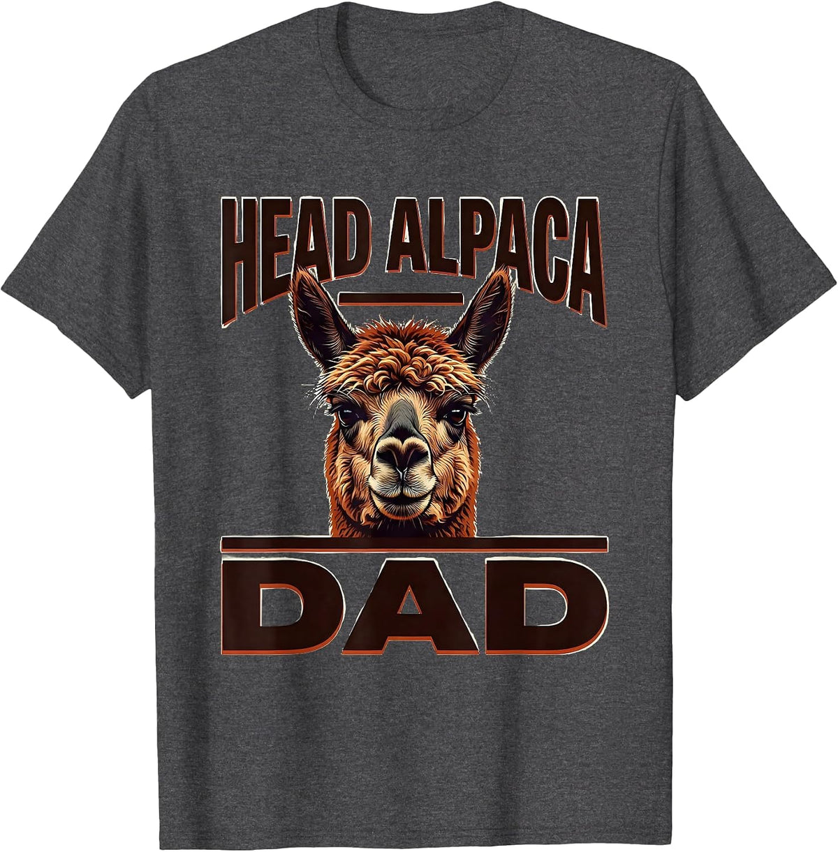 Men's Head Alpaca Dad Funny Alpaca Lover Novelty T-Shirt - Dark Heather Grey