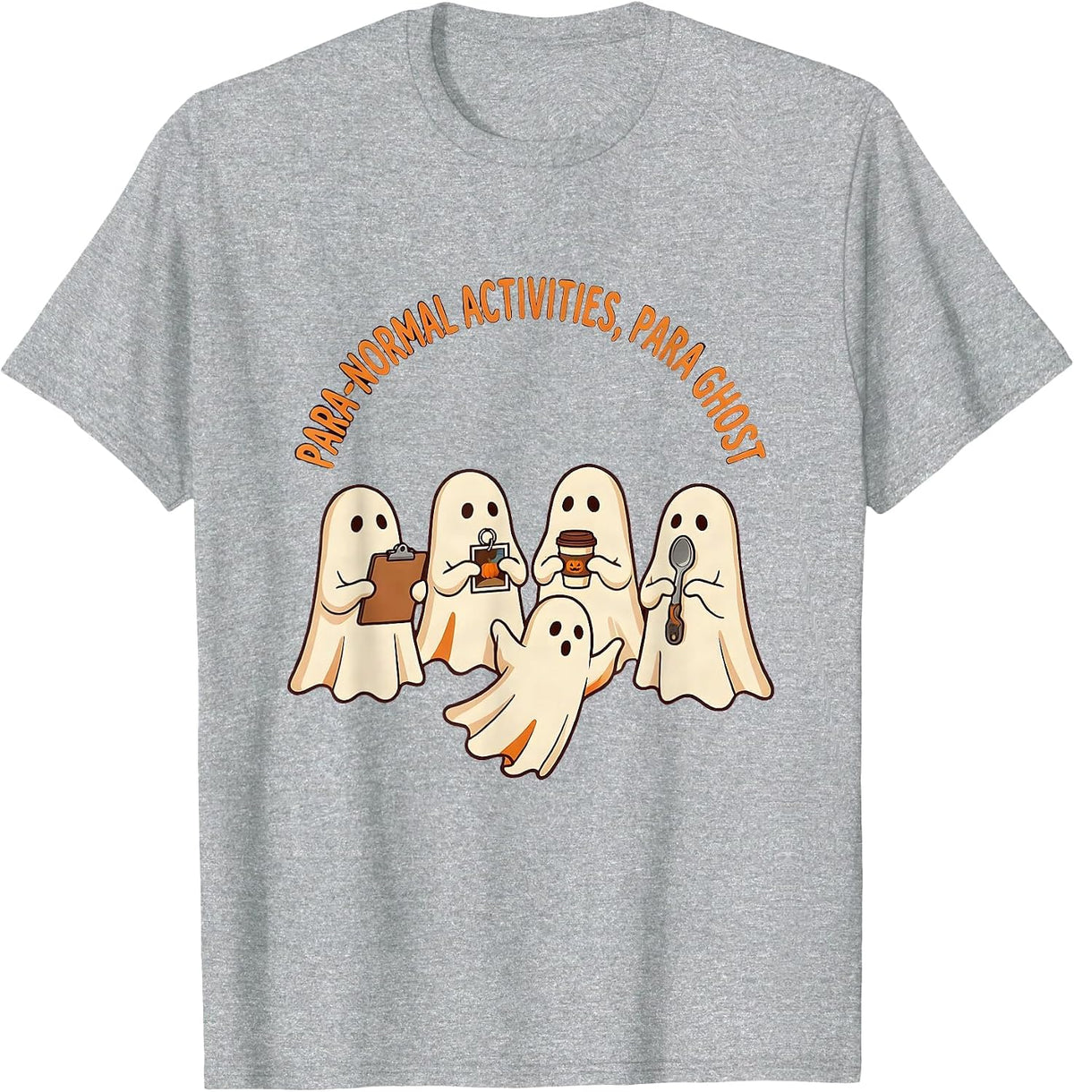 Men's Para-Normal Activities Para Ghost Sped Teacher Halloween T-Shirt - Heather Grey