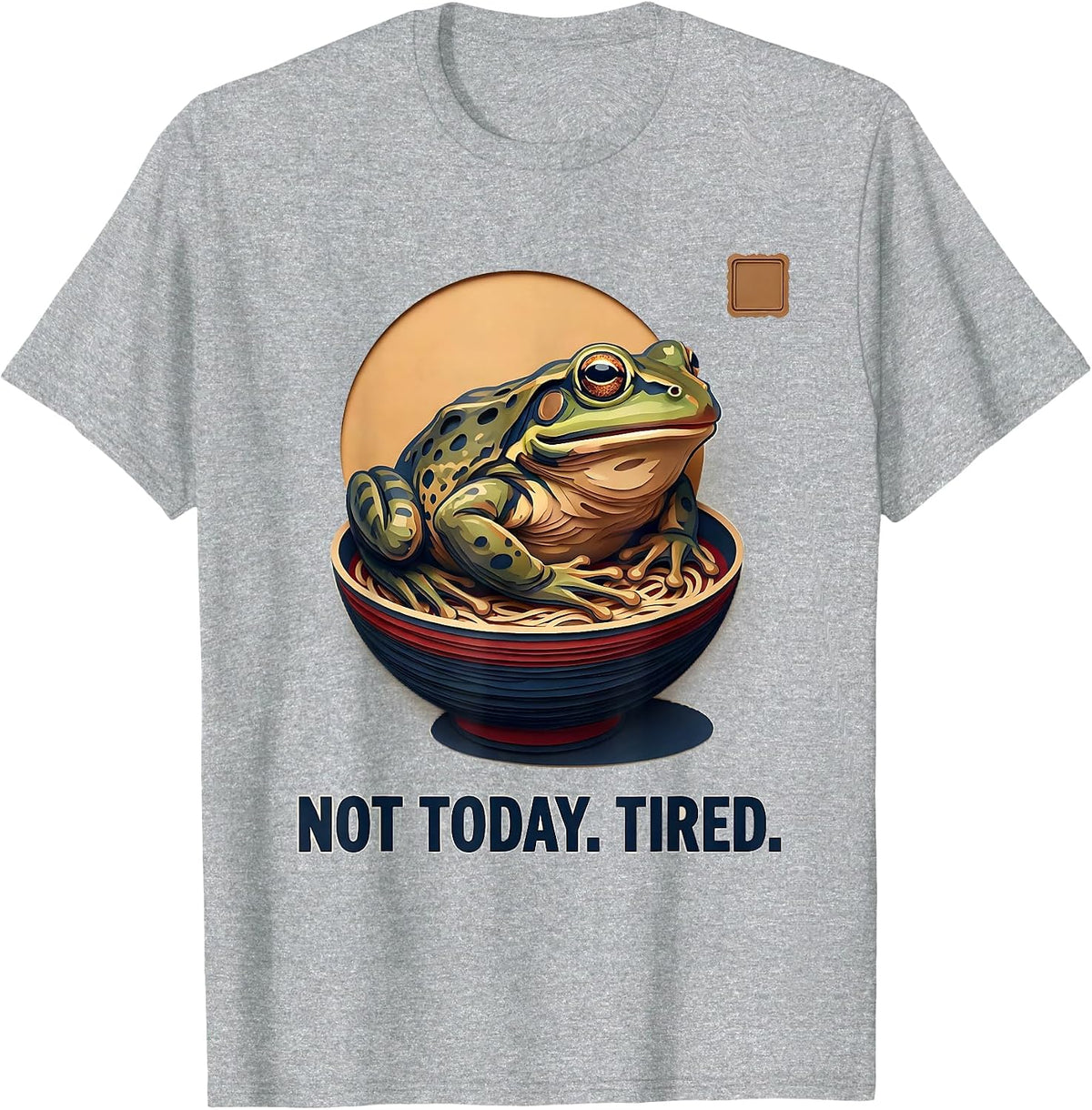 Men's Not Today Tired Funny Frog Ramen Anime Gamer Art T-Shirt - Heather Grey
