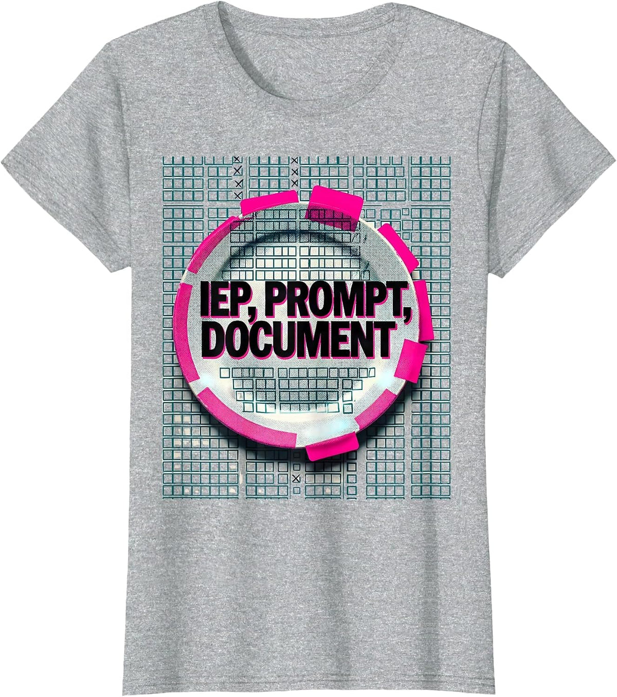 Women's IEP Prompt Document Risograph Special Education Teacher T-Shirt - Heather Grey