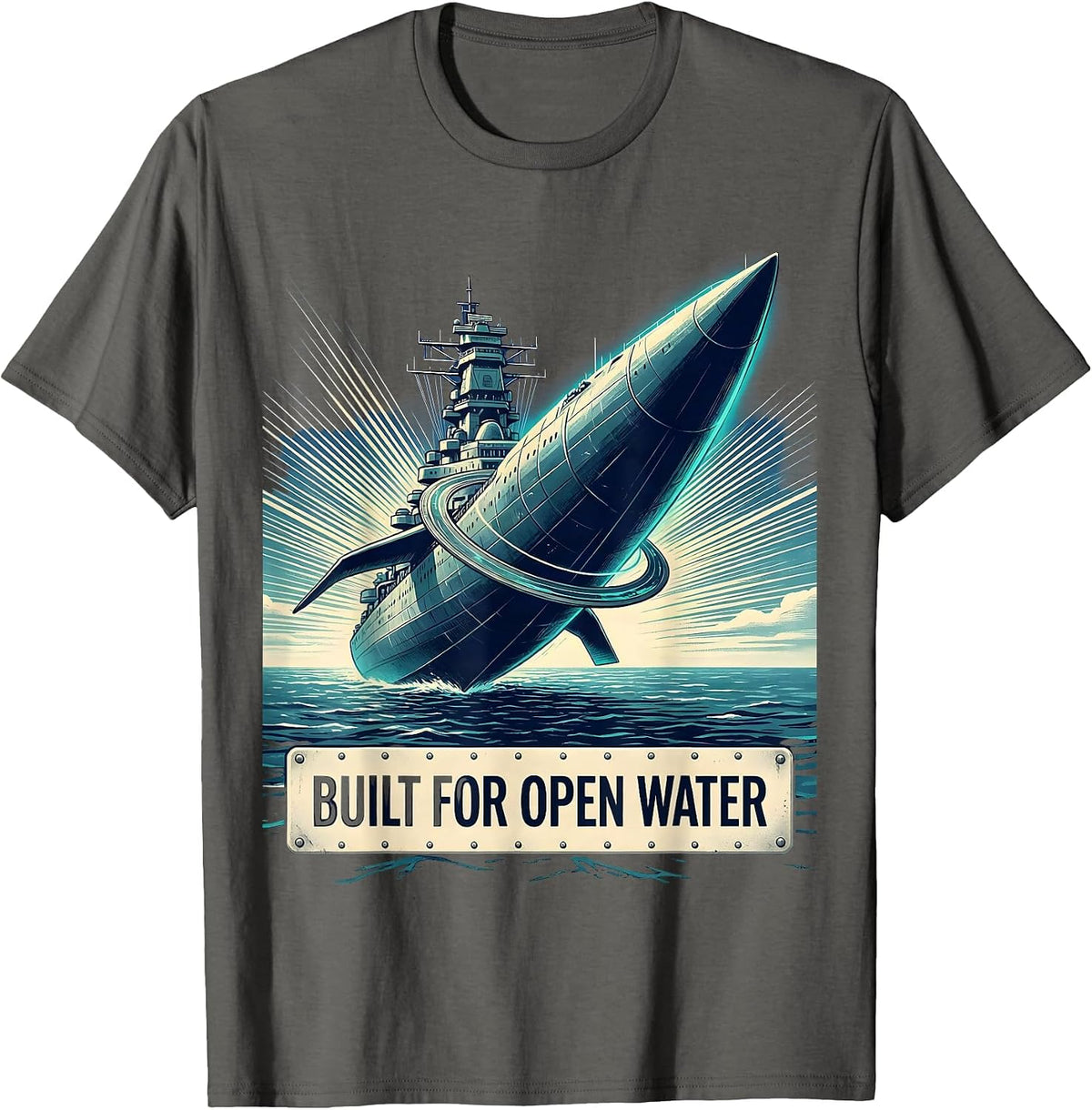 Built for Open Water Sailor Design T-Shirt - Asphalt Grey