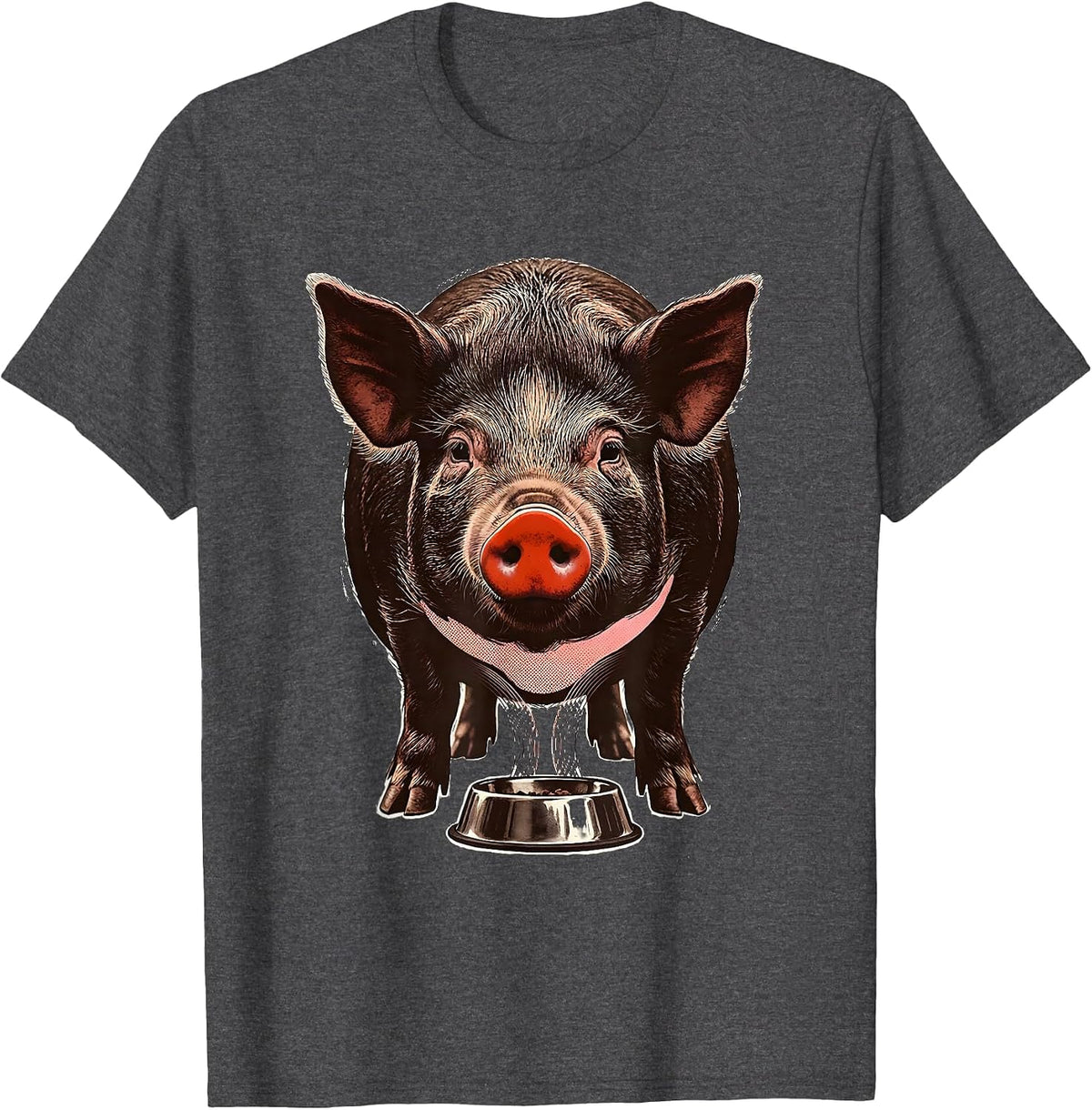 Men's Pet Pig Screenprint Poster Cavy Lover Gift T-Shirt - Dark Heather Grey