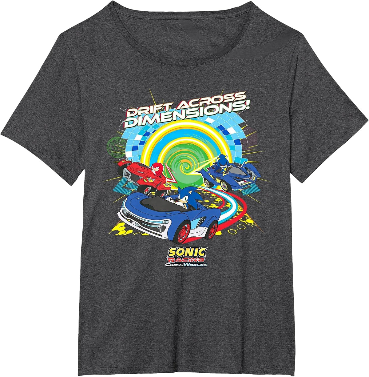 Sonic Racing CrossWorlds - Racing Trio T-Shirt - Dark Heather Grey