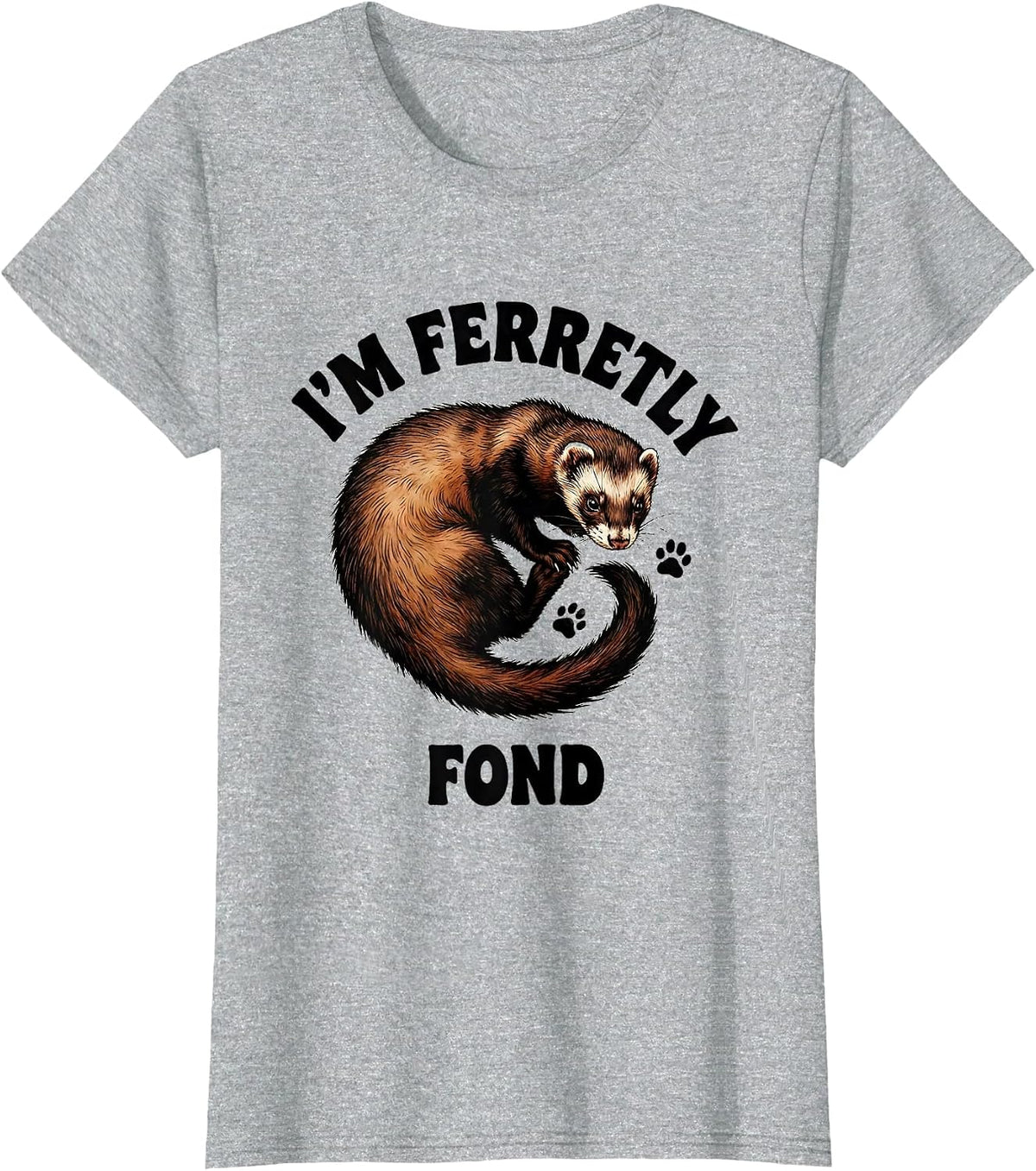 I'm Ferretly Fond Funny Ferret Lover Gifts For Kids T-Shirt - Heather Grey
