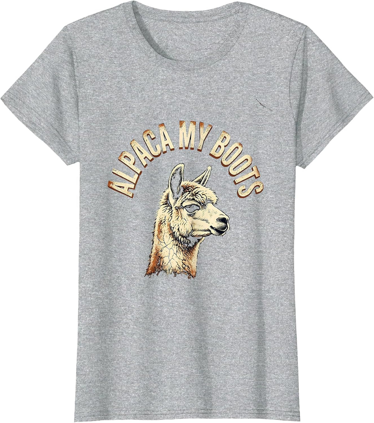 Alpaca My Boots Distressed Funny Alpaca Lover Humor T-Shirt - Heather Grey