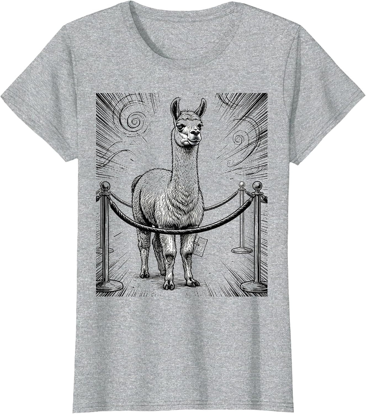 Unimpressed Llama Funny Animal Lover Novelty T-Shirt - Heather Grey