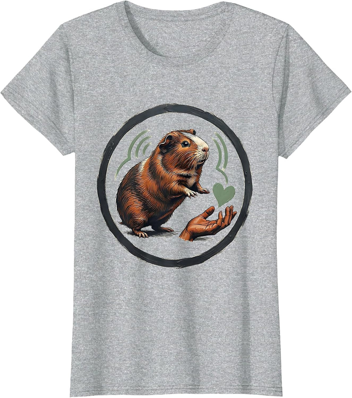Guinea Pig Badge Rosette Pet Lover Humor T-Shirt - Heather Grey