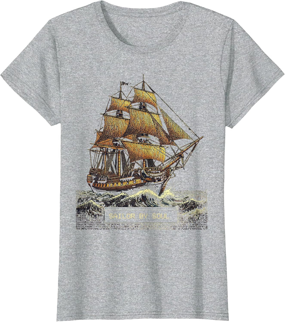 Sailor By Soul Nautical Spirit Design T-Shirt - Heather Grey
