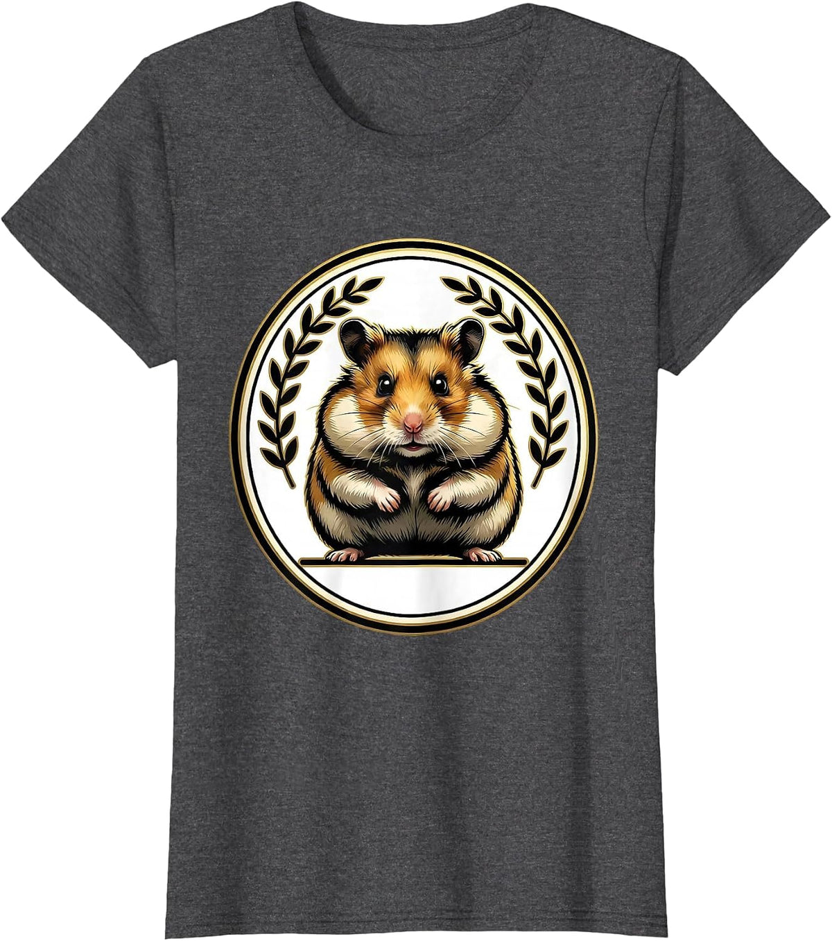 Women's Hamster Cheeks Sign Painter Showcard Funny Small Animal T-Shirt - Dark Heather Grey