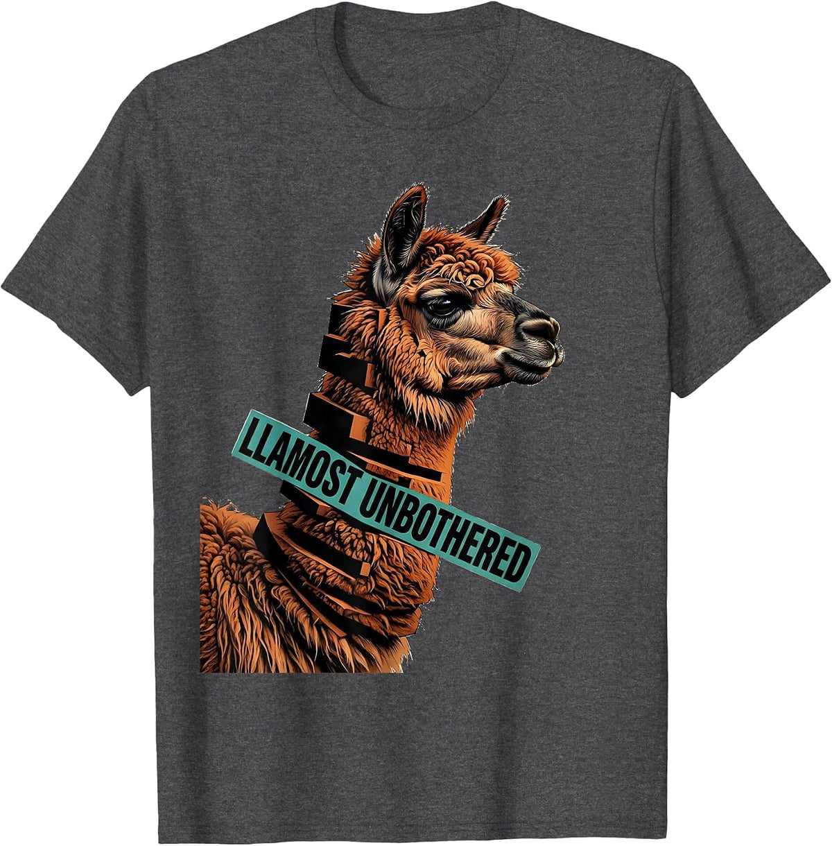 Llamost Unbothered Funny Llama Alpaca Humor Casual Gift T-Shirt - Dark Heather Grey