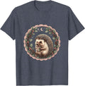 Christmas Hedgehog Carrying a Tiny Wrapped Gift T-Shirt - Heather Blue