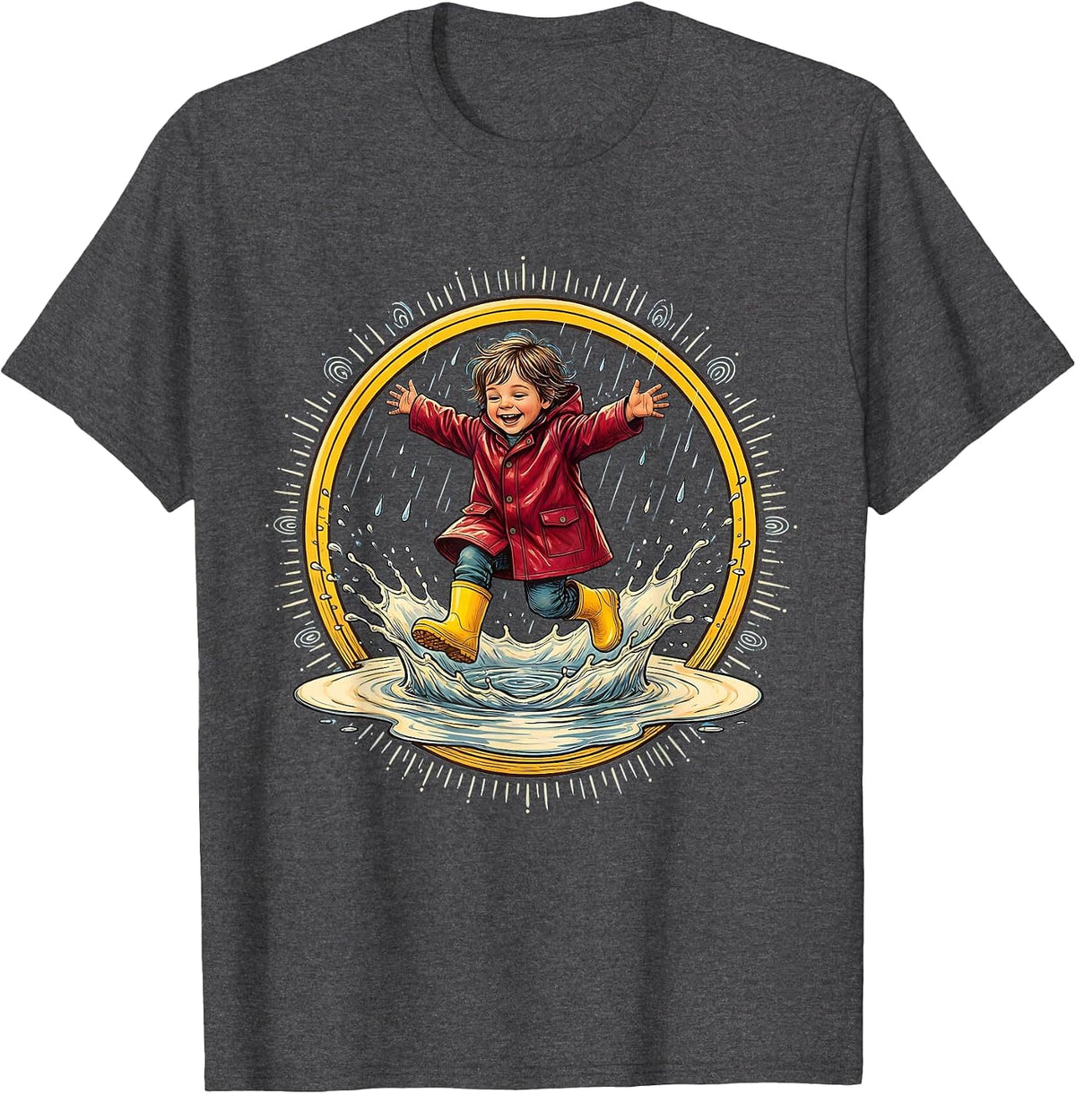 Down Syndrome Awareness Joyful Puddle Splash T-Shirt - Dark Heather Grey