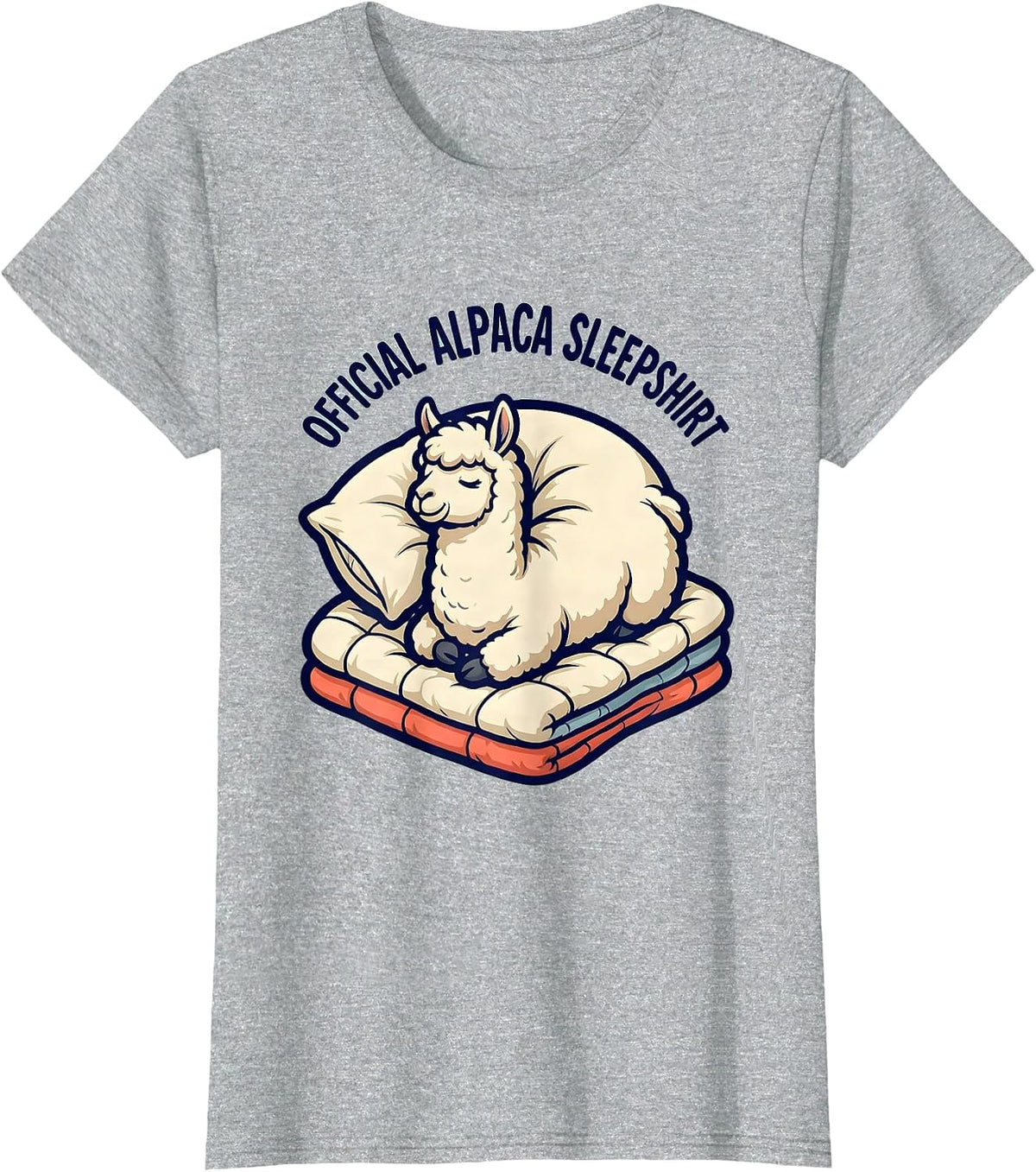 Official Alpaca Sleepshirt Cute Cartoon Animal Lover Gift T-Shirt - Heather Grey