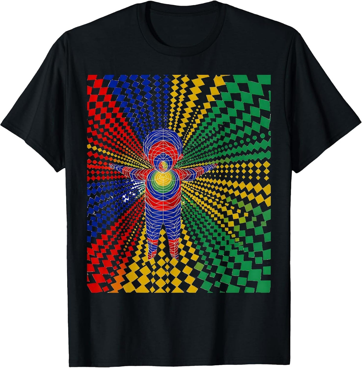 Men's Joyful Child Spinning Under Rainbow Sprinkles T-Shirt - Black