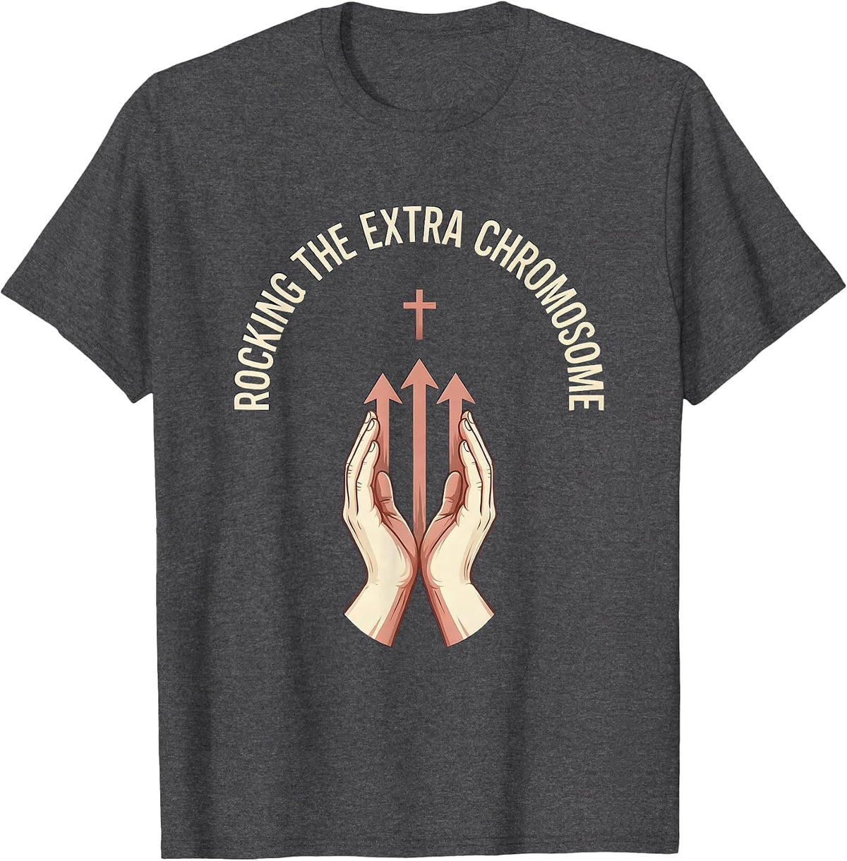 Rocking the Extra Chromosome Down Syndrome Awareness T-Shirt - Dark Heather Grey