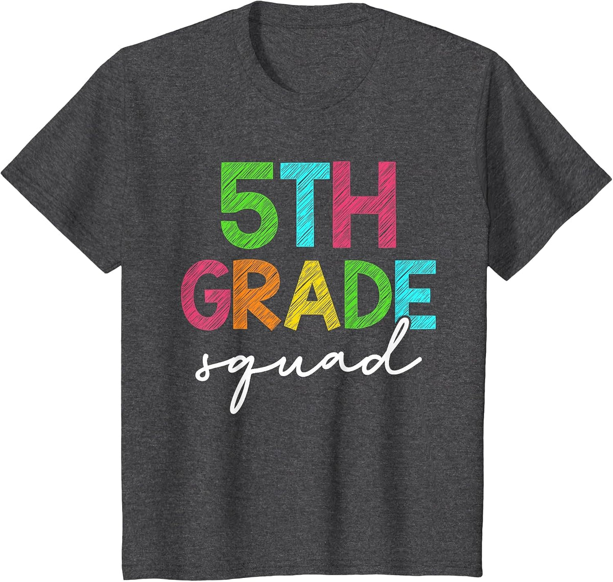 5th Grade Squad Fifth Grade Teacher Crew Back to School T-Shirt - Dark Heather Grey