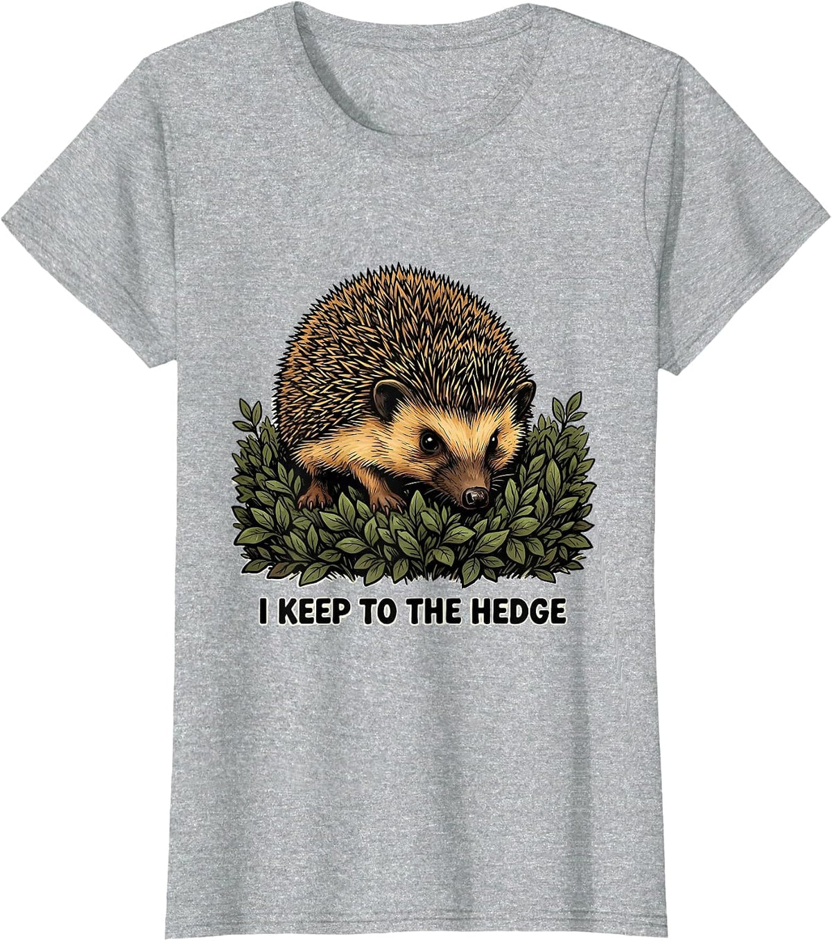Women's I Keep To The Hedge Cute Hedgehog Animal Humor Gift for Kids T-Shirt - Heather Grey