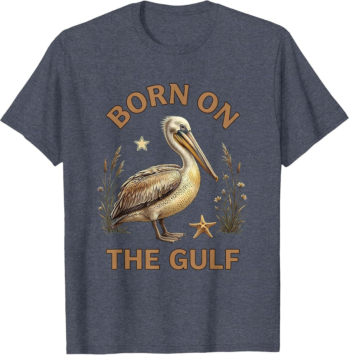 Born on the Gulf Coast Pride Design T-Shirt - Heather Blue