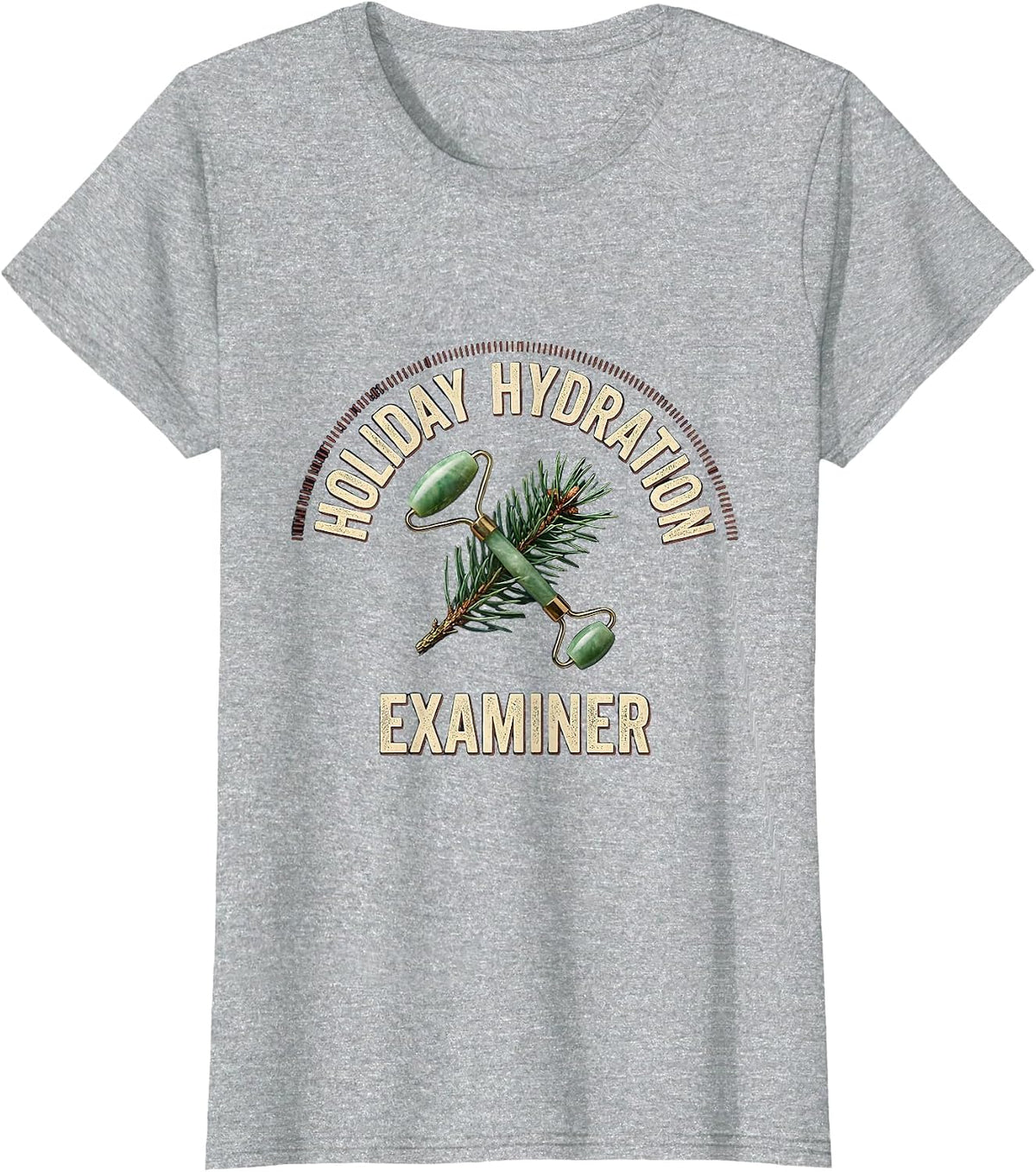 Holiday Hydration Examiner Vintage Esthetician Dermatology T-Shirt - Heather Grey