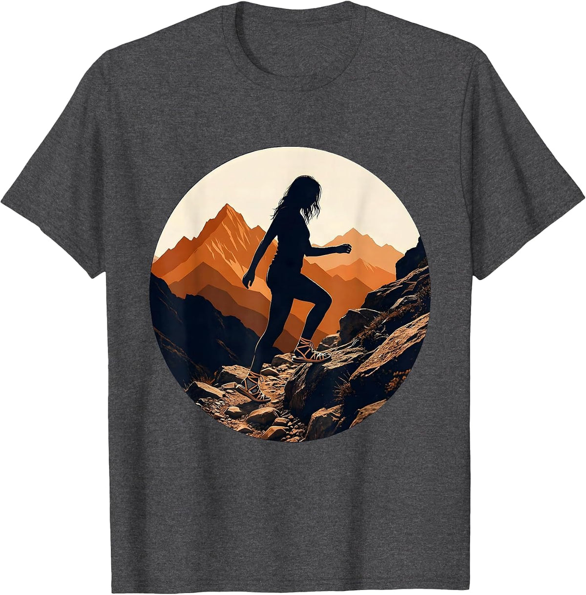 Outdoor Adventure Sandal Hiker Mountain Trail T-Shirt - Dark Heather Grey