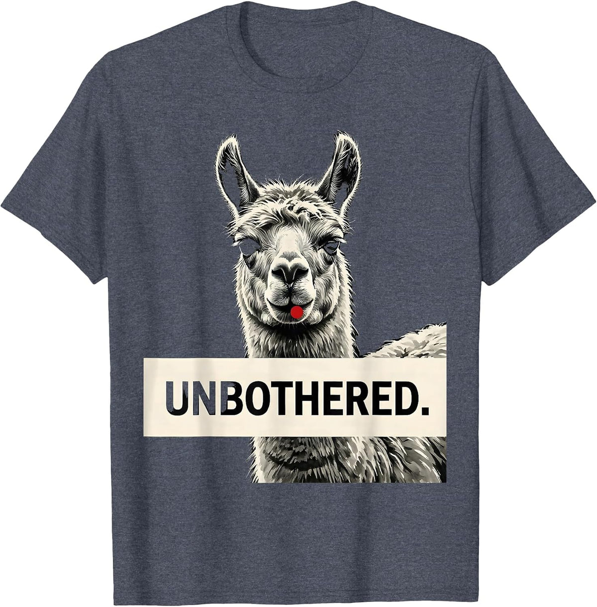 Unbothered Llama Alpaca Funny Animal Lover Humor T-Shirt - Heather Blue