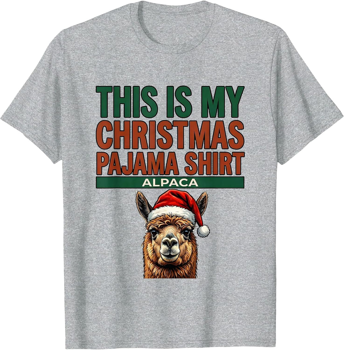 Men's This Is My Christmas Pajama Shirt Alpaca Funny Animal Lover T-Shirt - Heather Grey