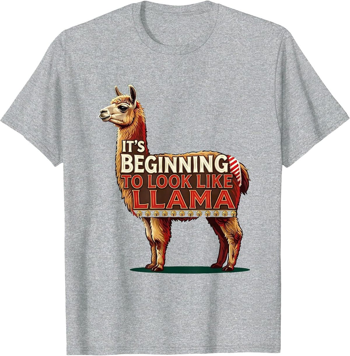 Men's It's Beginning to Look Like Llama Funny Llama Lover T-Shirt - Heather Grey