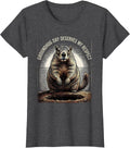 Women's Groundhog Day Deserves My Respect Funny Vintage Retro Humor T-Shirt - Dark Heather Grey