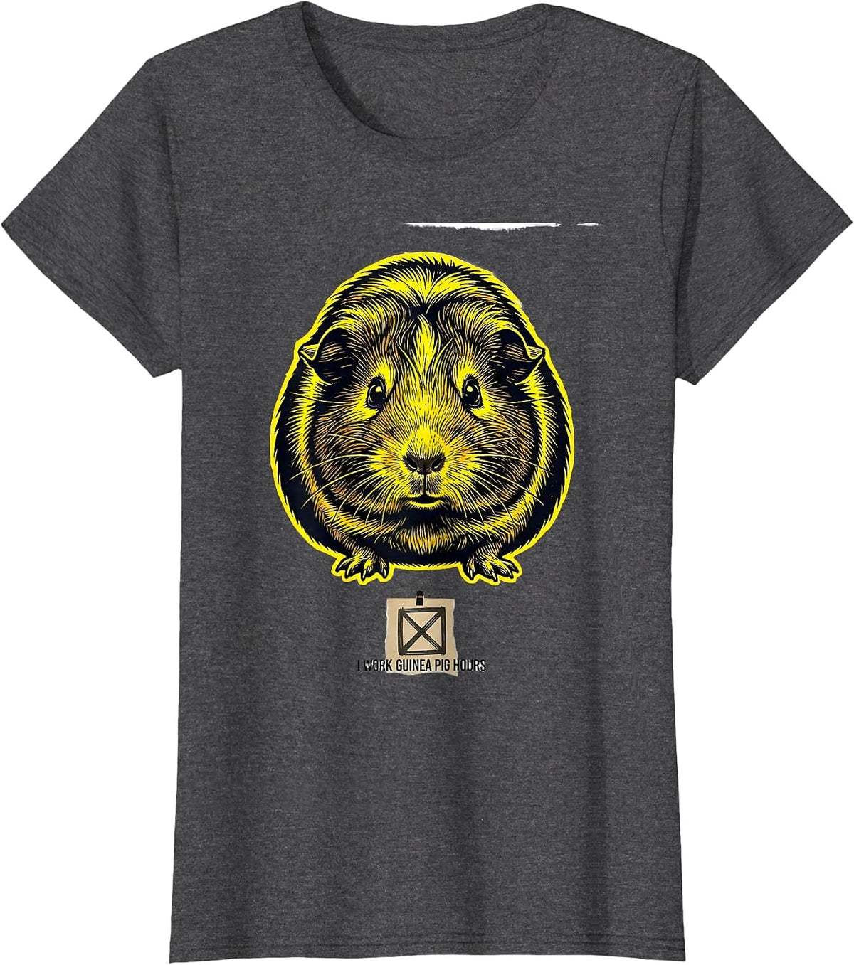 Women's I Work Guinea Pig Hours Funny Guinea Pig Lover Gift T-Shirt - Dark Heather Grey
