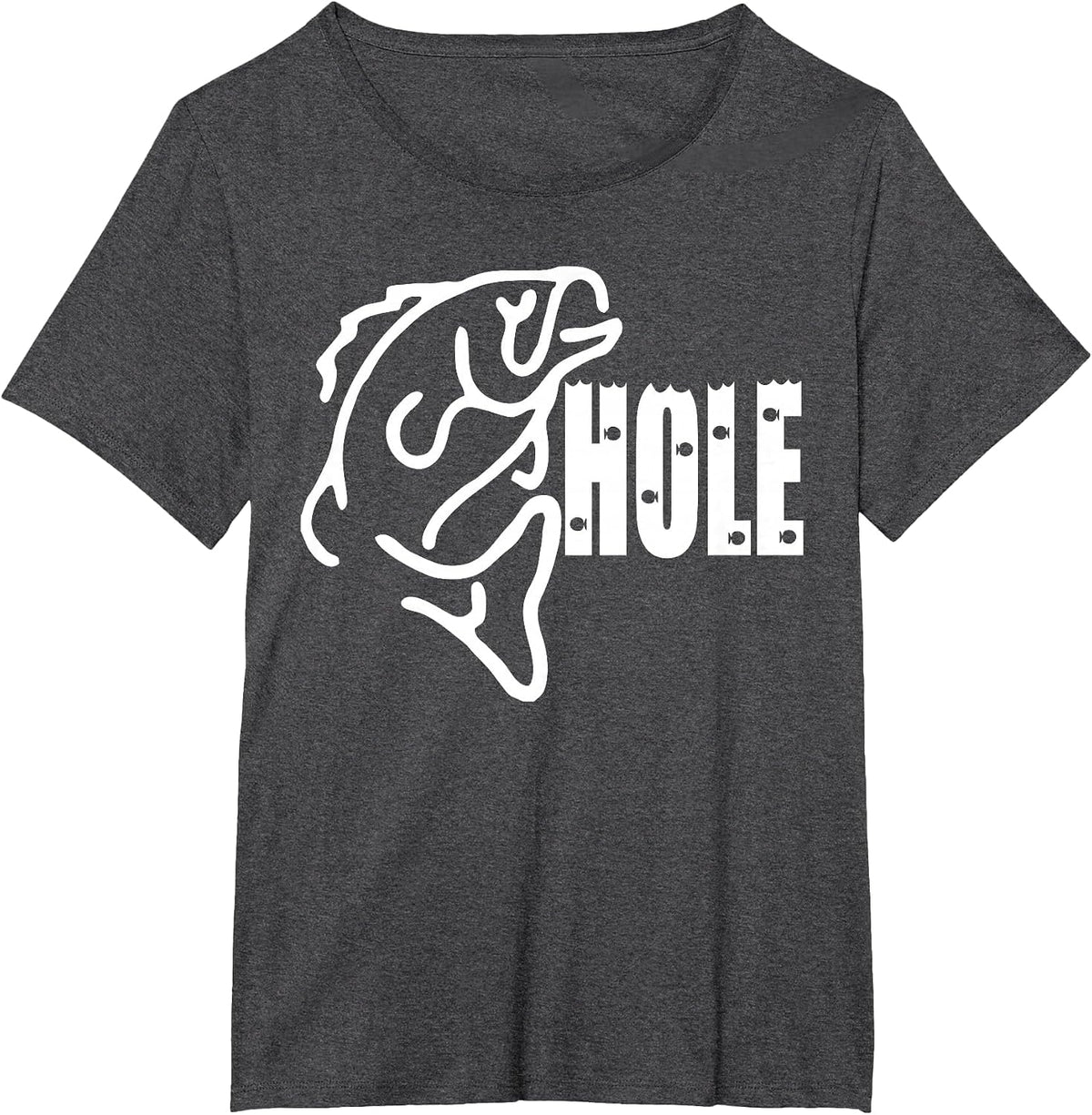 Basshole Bass Fishing Tee T-Shirt - Dark Heather Grey