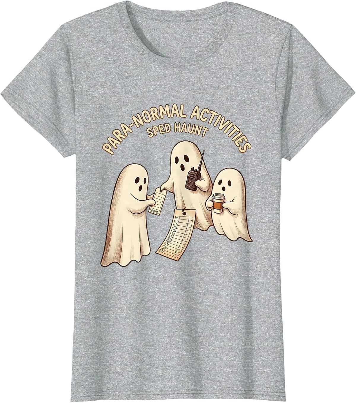 Para-Normal Activities SPED Haunt Ghost Teacher Halloween T-Shirt - Heather Grey