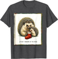 Men's Littlest Hedgehog Of The House Cute Hedgehog Christmas T-Shirt - Dark Heather Grey