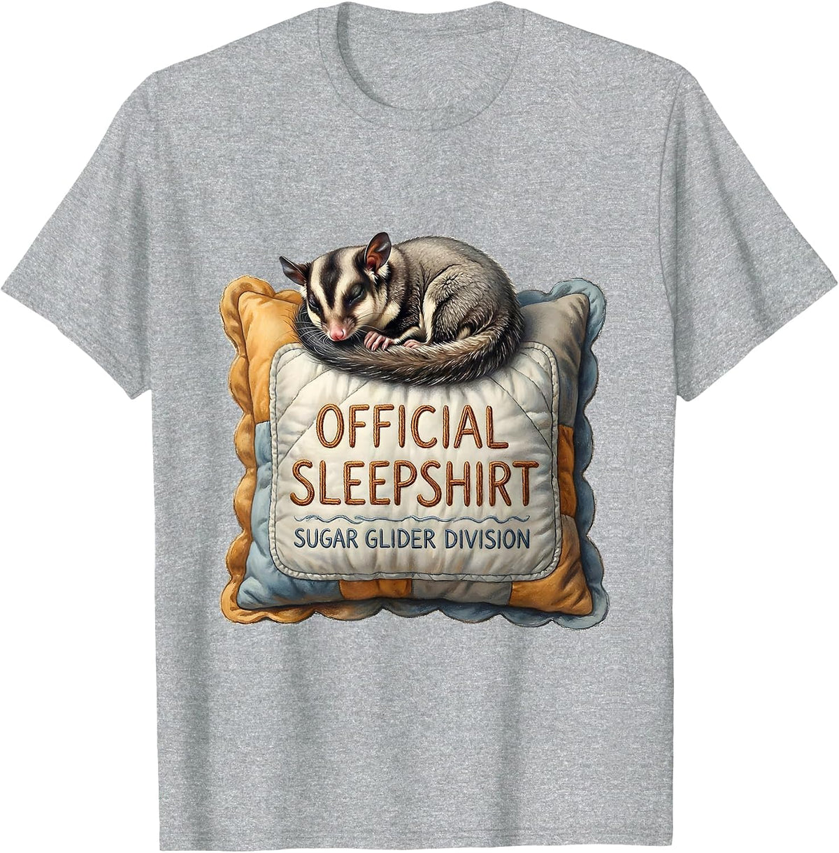 Men's Official Sleepshirt Sugar Glider Division Animal Lover T-Shirt - Heather Grey
