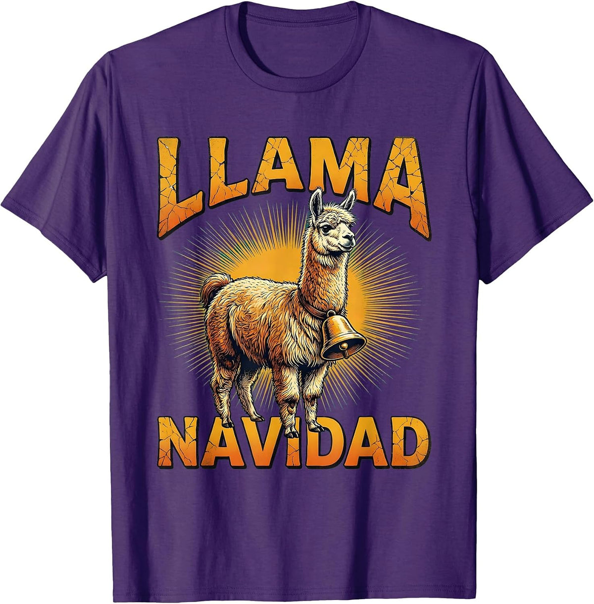 Llama Navidad Funny Llama Christmas Animal Lover Gift T-Shirt - Purple