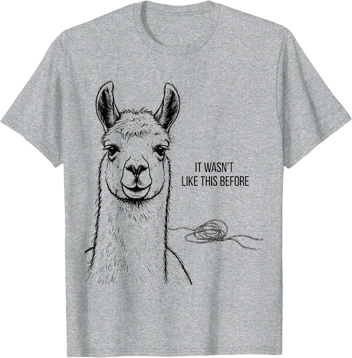 Men's It Wasn't Like This Before Funny Alpaca Llama Lover Humor T-Shirt - Heather Grey