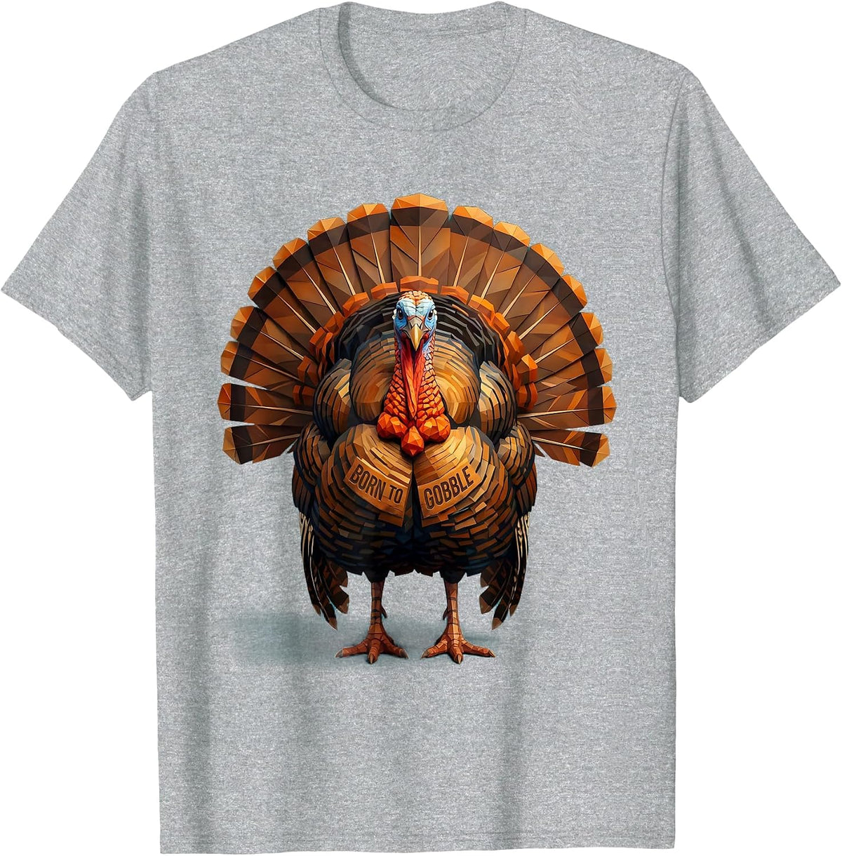 Men's Born to Gobble Funny Turkey Design T-Shirt - Heather Grey
