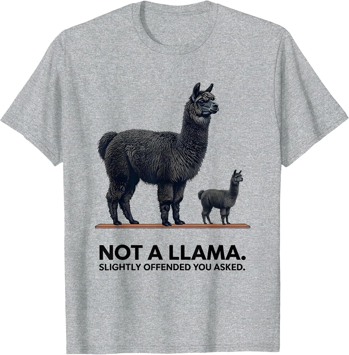 Men's Not A Llama Slightly Offended You Asked Funny Alpaca Lover T-Shirt - Heather Grey