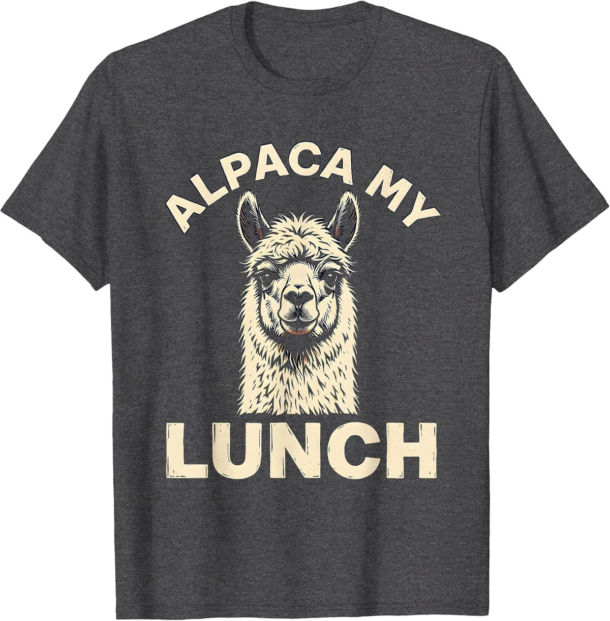 Alpaca My Lunch Funny Alpaca Lover Humor Casual T-Shirt - Dark Heather Grey