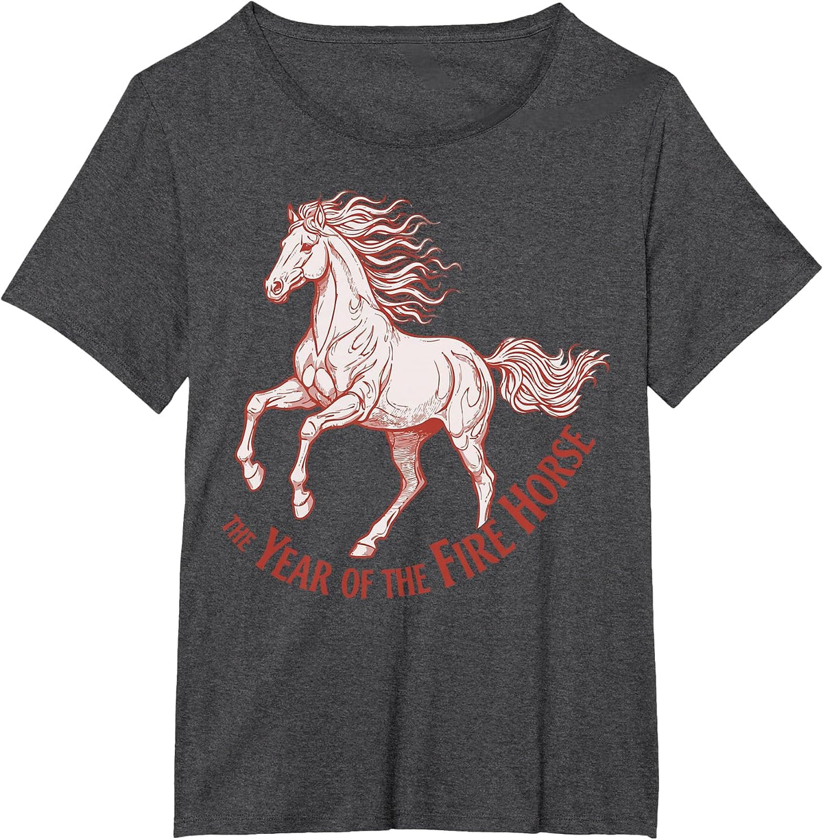 The Year of The Fire Horse 2026 Celebration T-Shirt - Dark Heather Grey