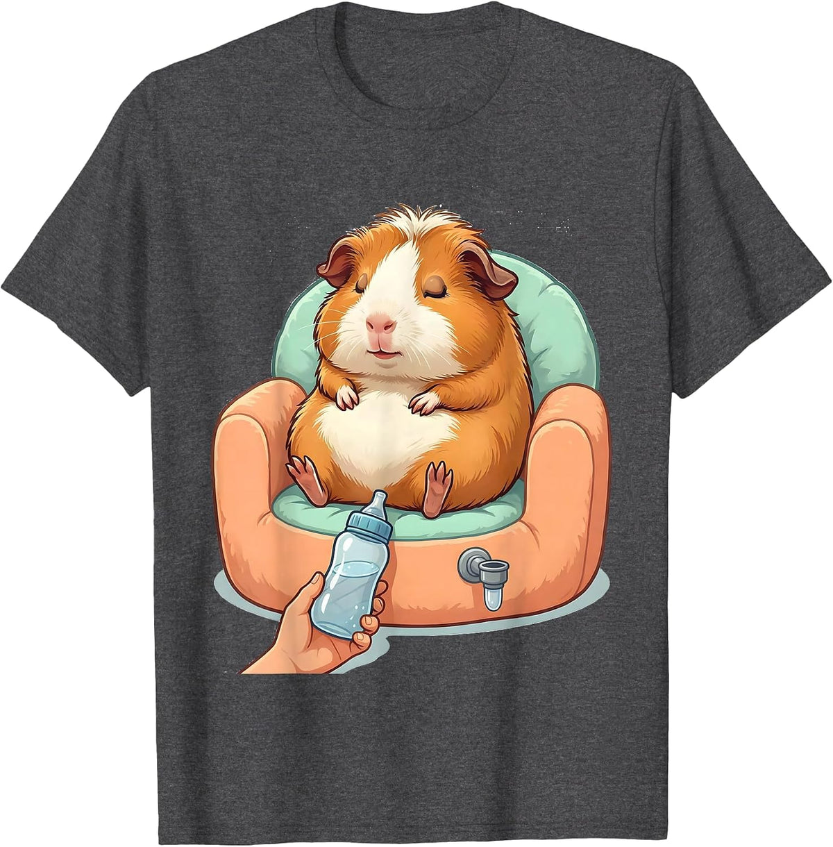 Cute Tailless Guinea Pig Kawaii Pet Lover Humor T-Shirt - Dark Heather Grey