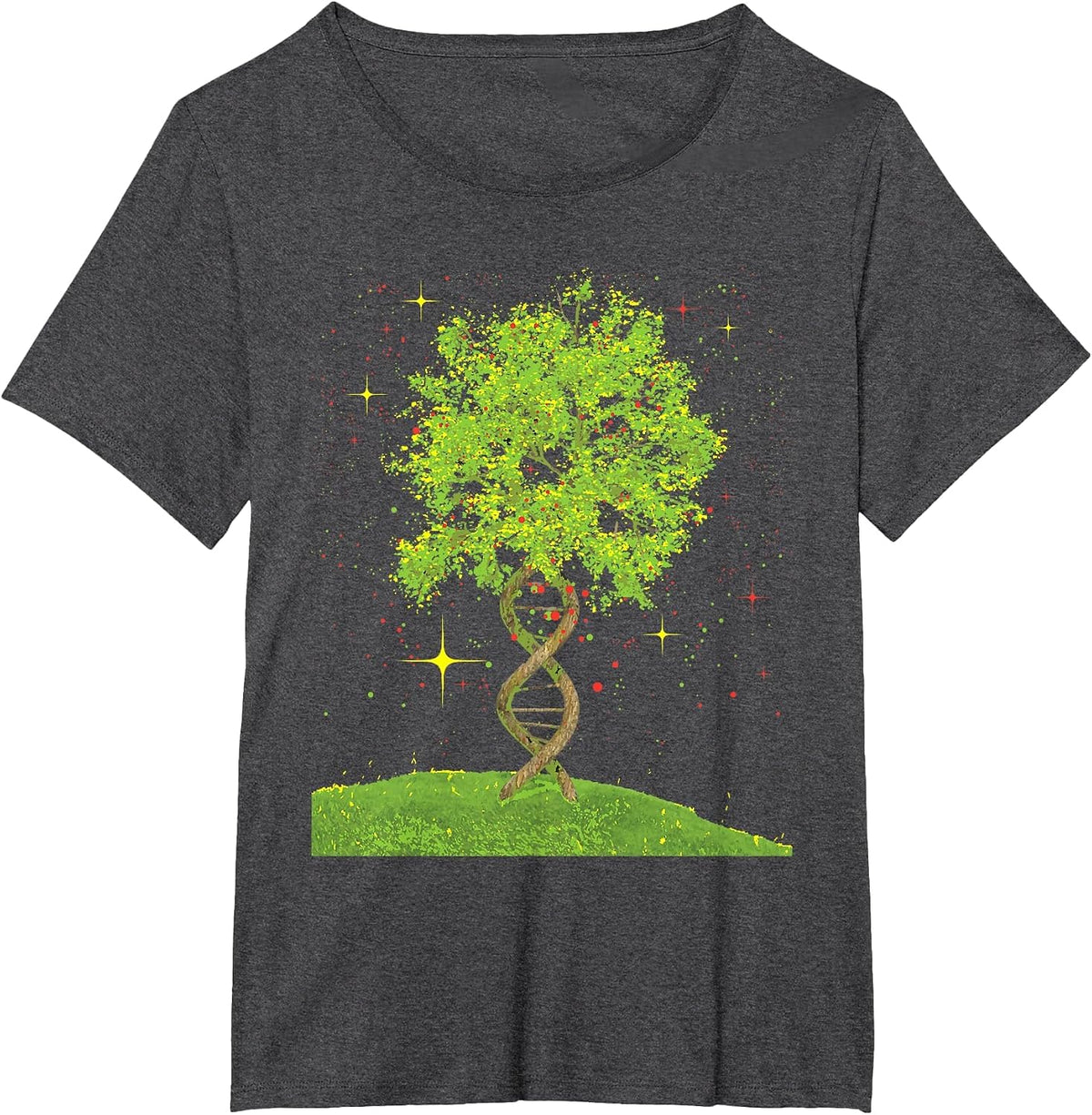 DNA Tree - Biologist Biology Student Science Earth Day T-Shirt - Dark Heather Grey