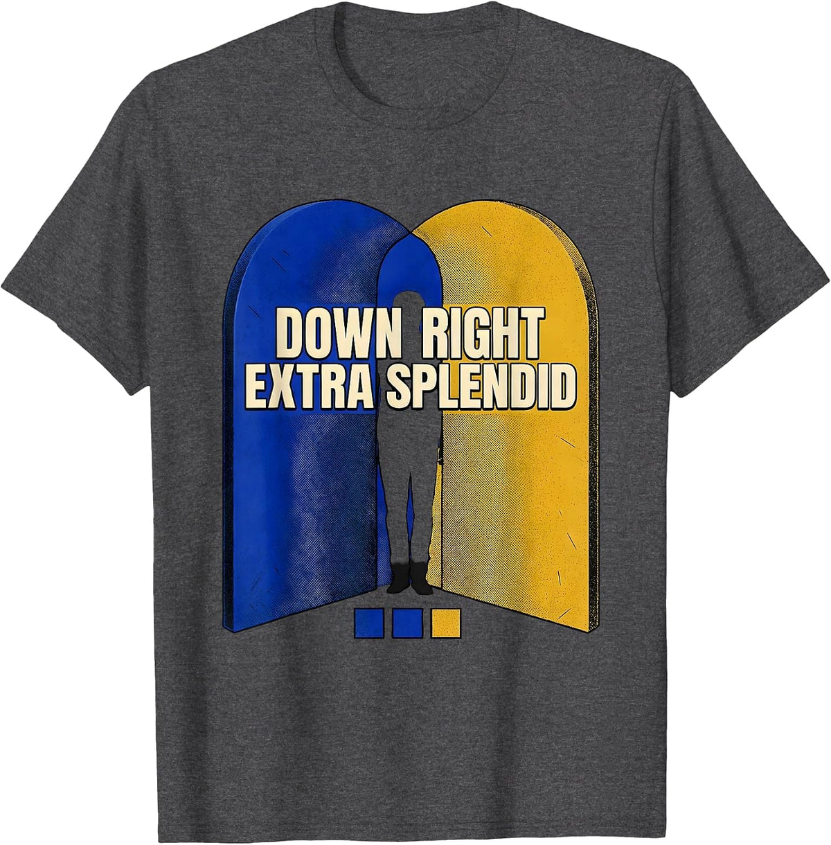 Men's Down Right Extra Splendid Heartfelt Down Syndrome Awareness T-Shirt - Dark Heather Grey