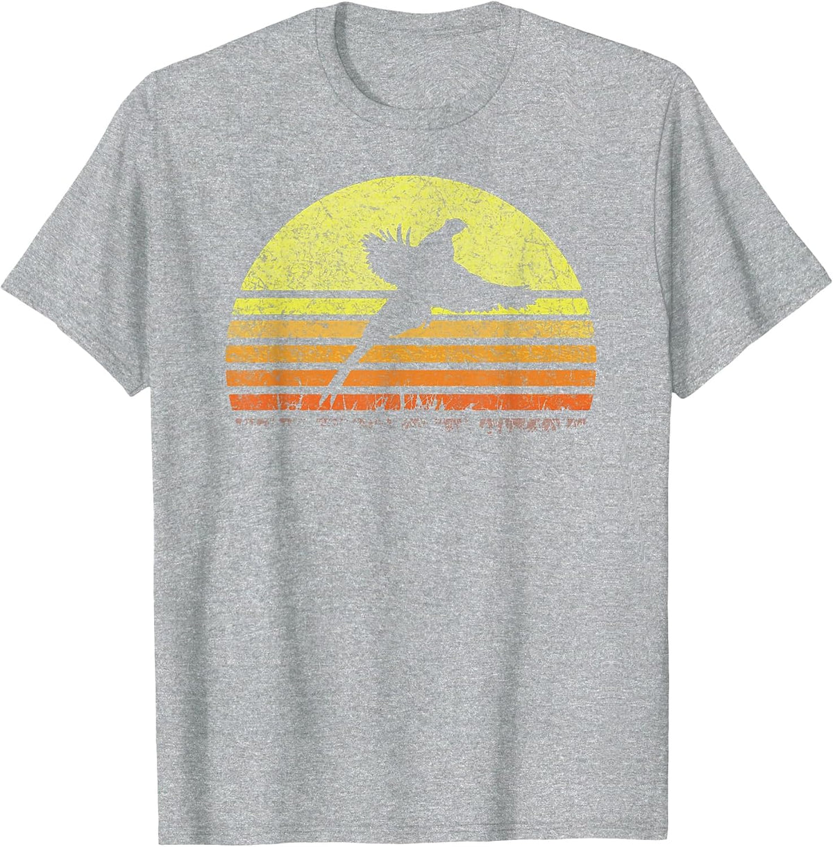 Pheasant Hunting South Dakota Upland Bird Game Hunter Retro T-Shirt - Heather Grey