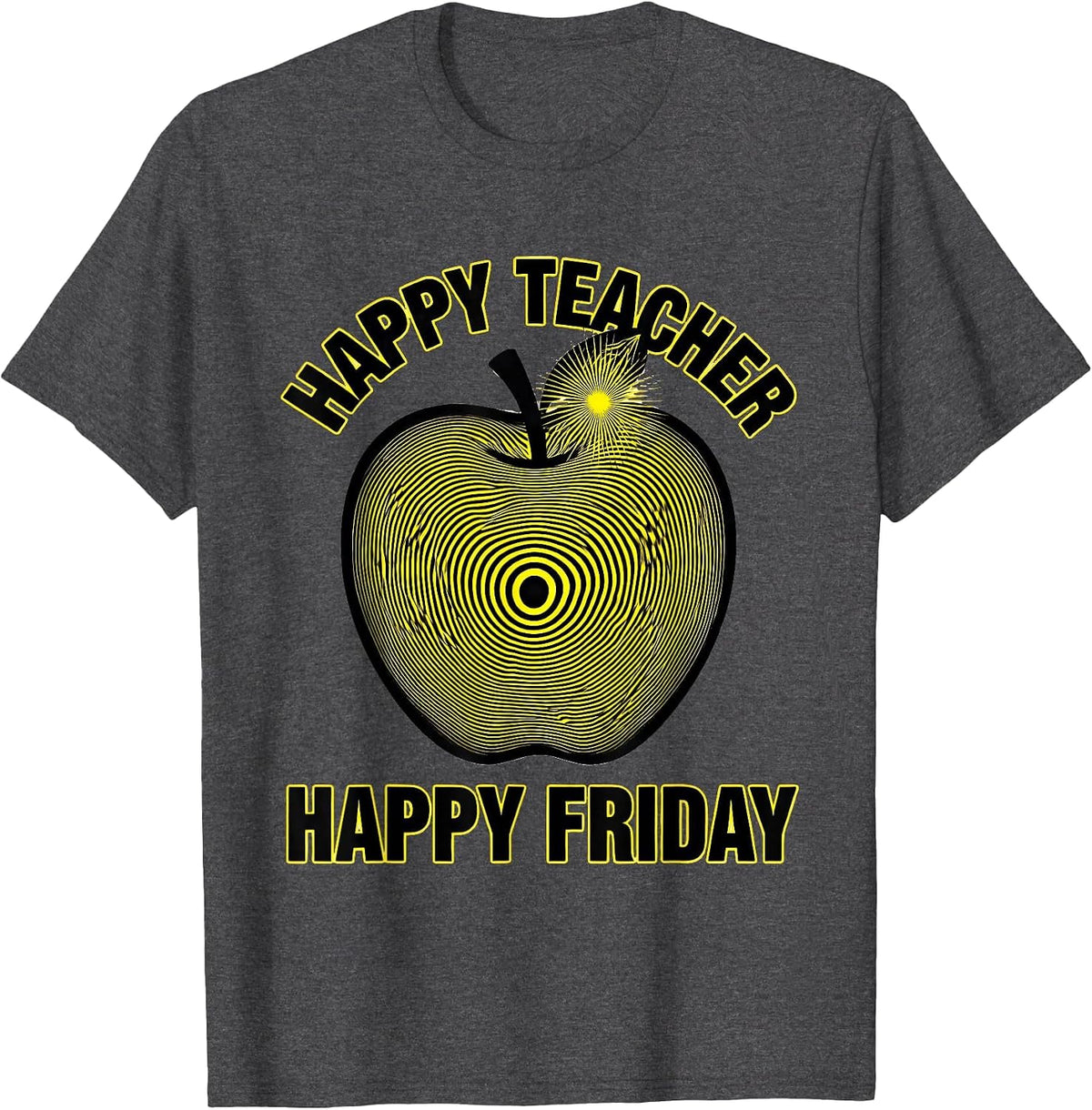 Friyay Teacher Happy Friday Celebration Design T-Shirt - Dark Heather Grey