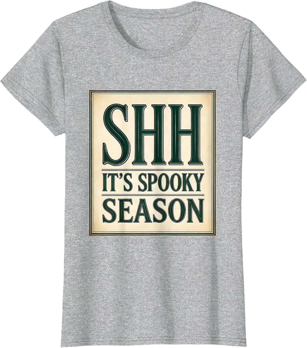 Women's Boo Crew Librarian Shh It's Spooky Season T-Shirt - Heather Grey
