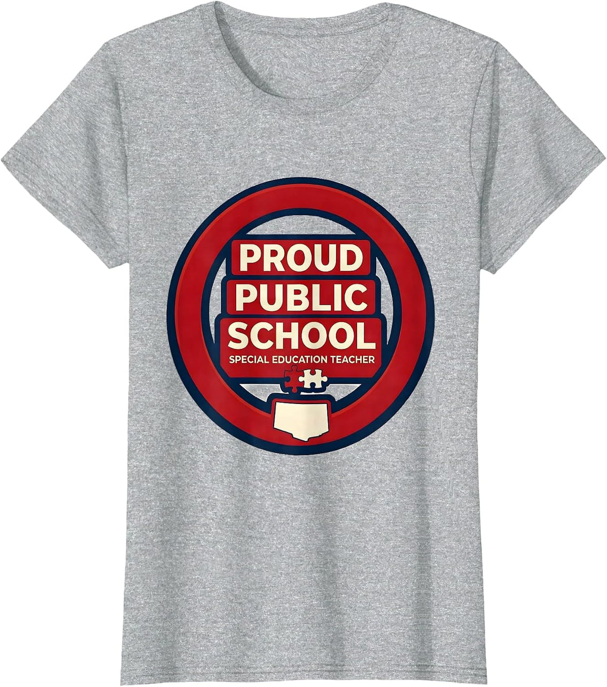 Women's Proud Public School Special Education Teacher Educator T-Shirt - Heather Grey