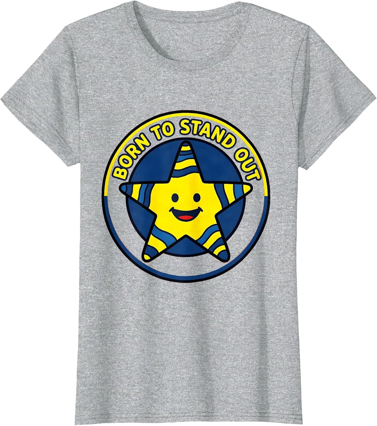 Women's Born to Stand Out Down Syndrome Awareness Design T-Shirt - Heather Grey