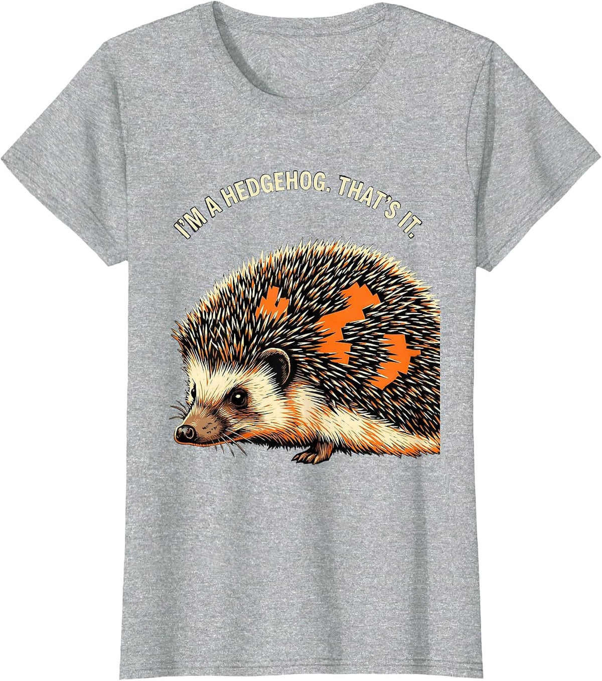 Women's I'm A Hedgehog That's It Stencil Graphic Halloween DIY T-Shirt - Heather Grey