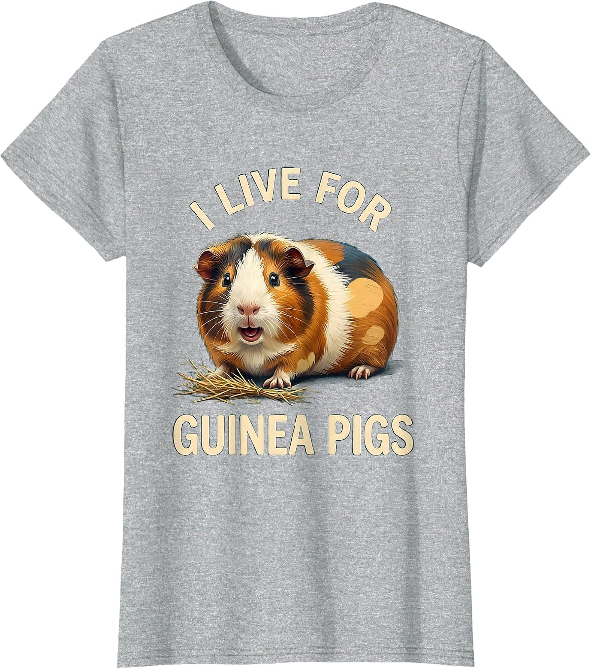 I Live For Guinea Pigs Cute Storybook Guinea Pig Owner Humor T-Shirt - Heather Grey